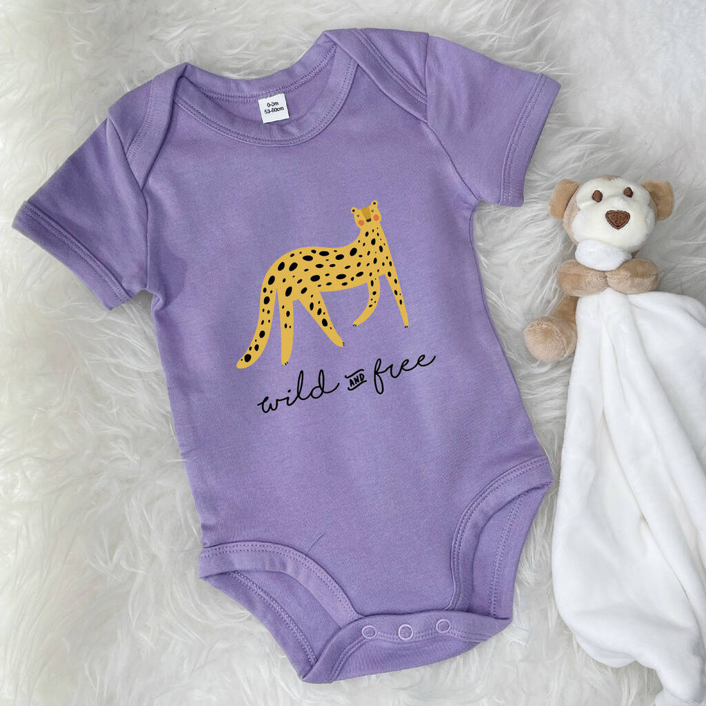 Wild And Free Leopard Jungle Babygrow - Lovetree Design