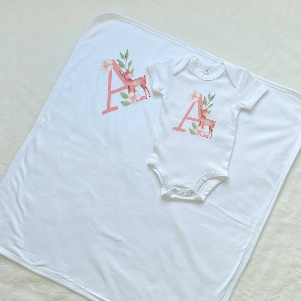 Woodland Animal Personalised Babygrow And Blanket Set - Lovetree Design