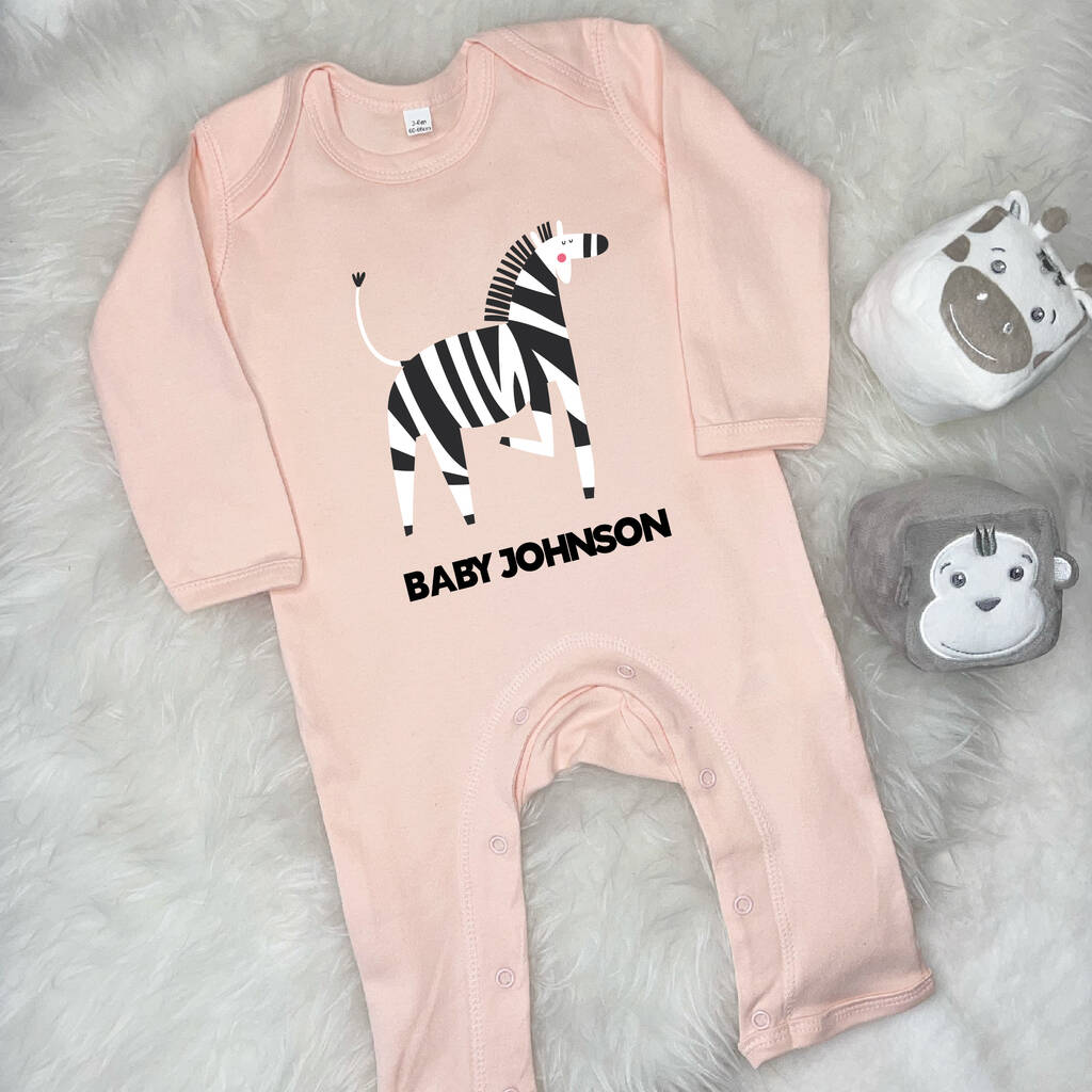 Zebra Personalised Jungle Rompersuit - Lovetree Design