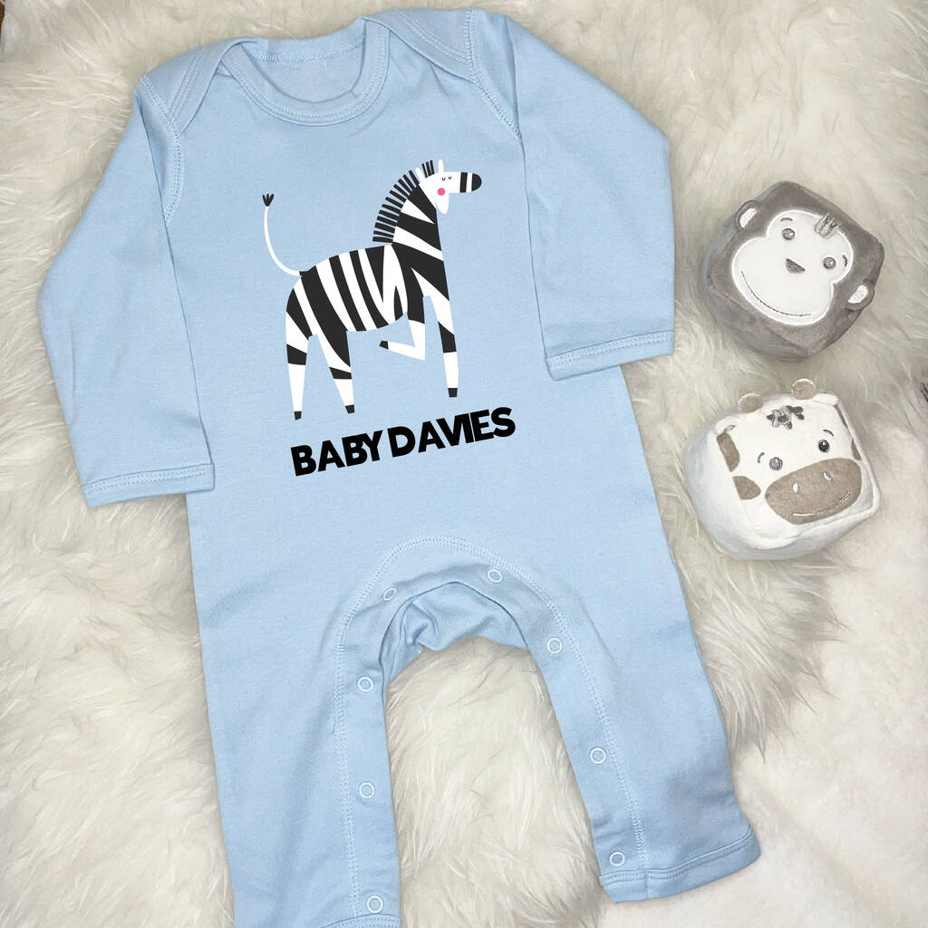Zebra Personalised Jungle Rompersuit - Lovetree Design