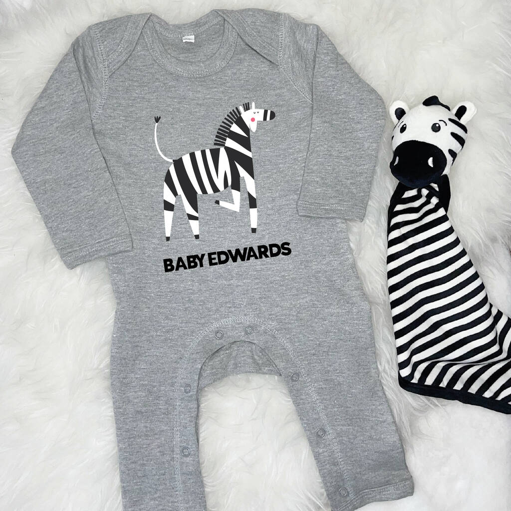 Zebra Personalised Jungle Rompersuit - Lovetree Design