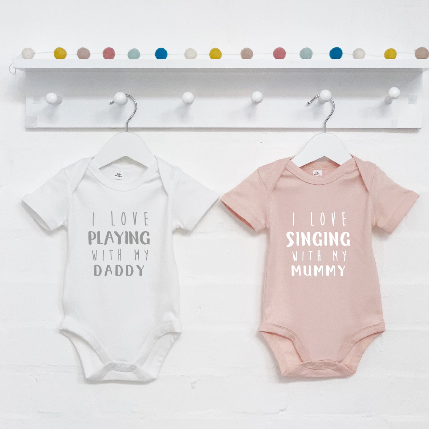 I Love …With My Mummy And Daddy Personalised Babygrows - Lovetree Design