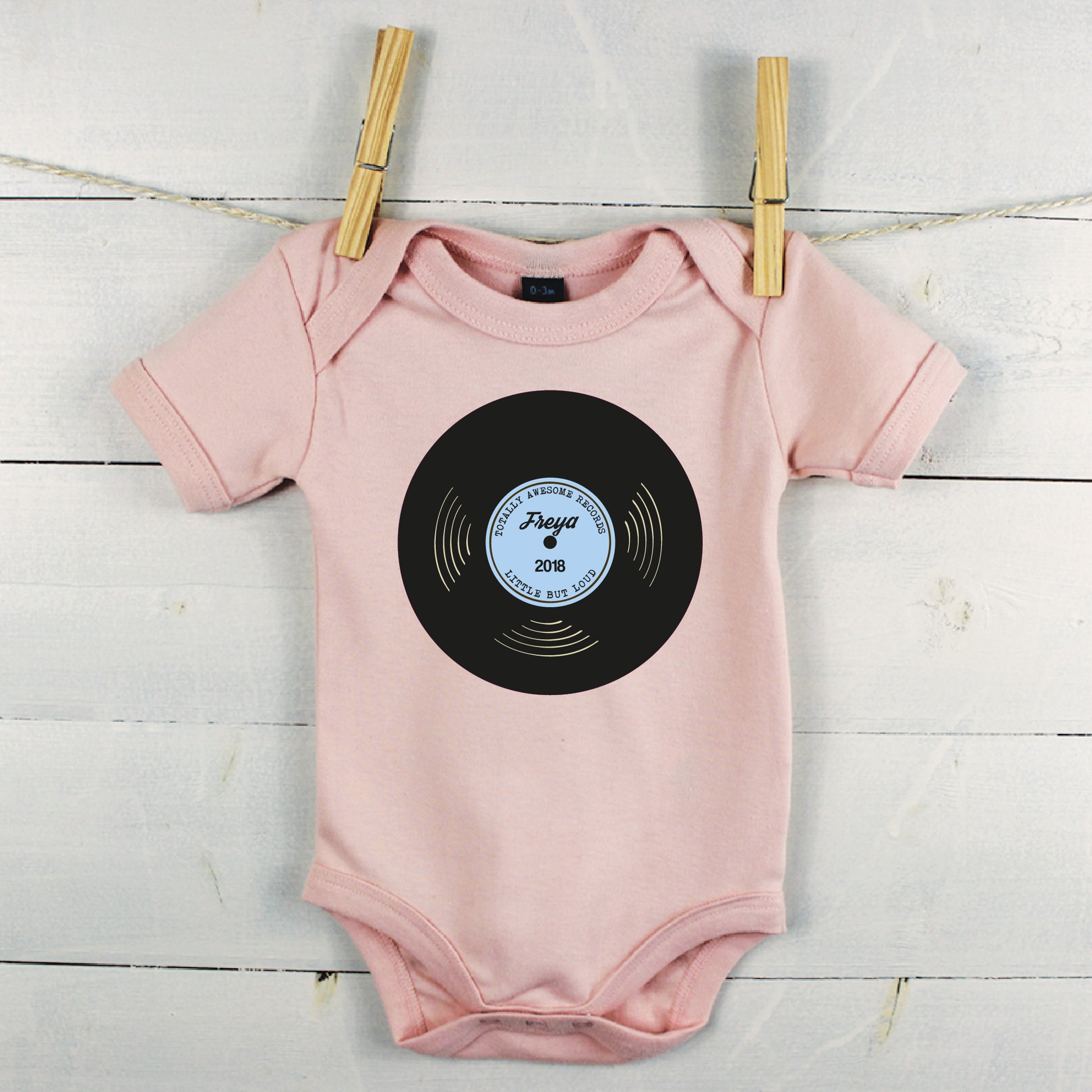 'Totally Awesome Records' Personalised Babygrow - Lovetree Design