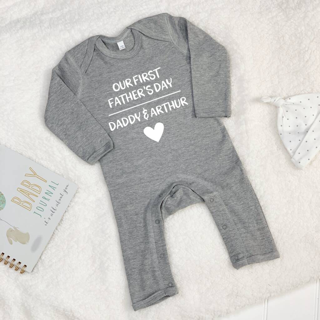 Our First Fathers Day Personalised Babygrow - Lovetree Design