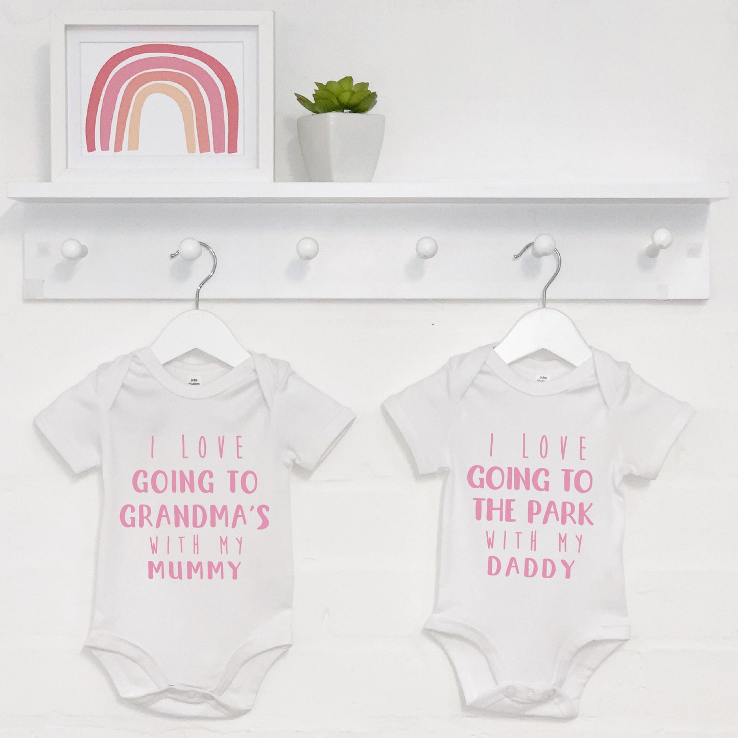 I Love …With My Mummy And Daddy Personalised Babygrows - Lovetree Design