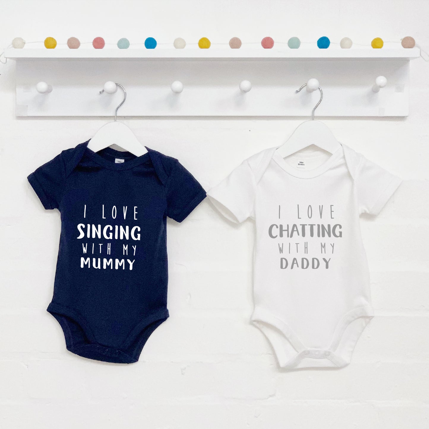 I Love …With My Mummy And Daddy Personalised Babygrows - Lovetree Design
