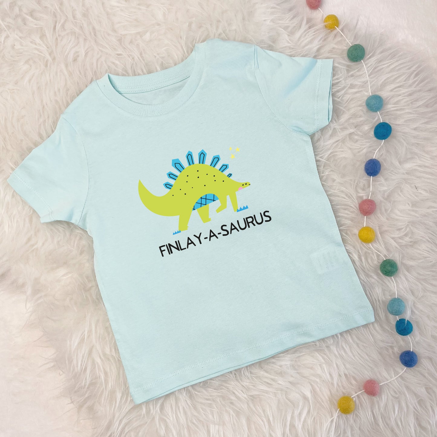 Kids Personalised Stegosaurus Dinosaur T Shirt