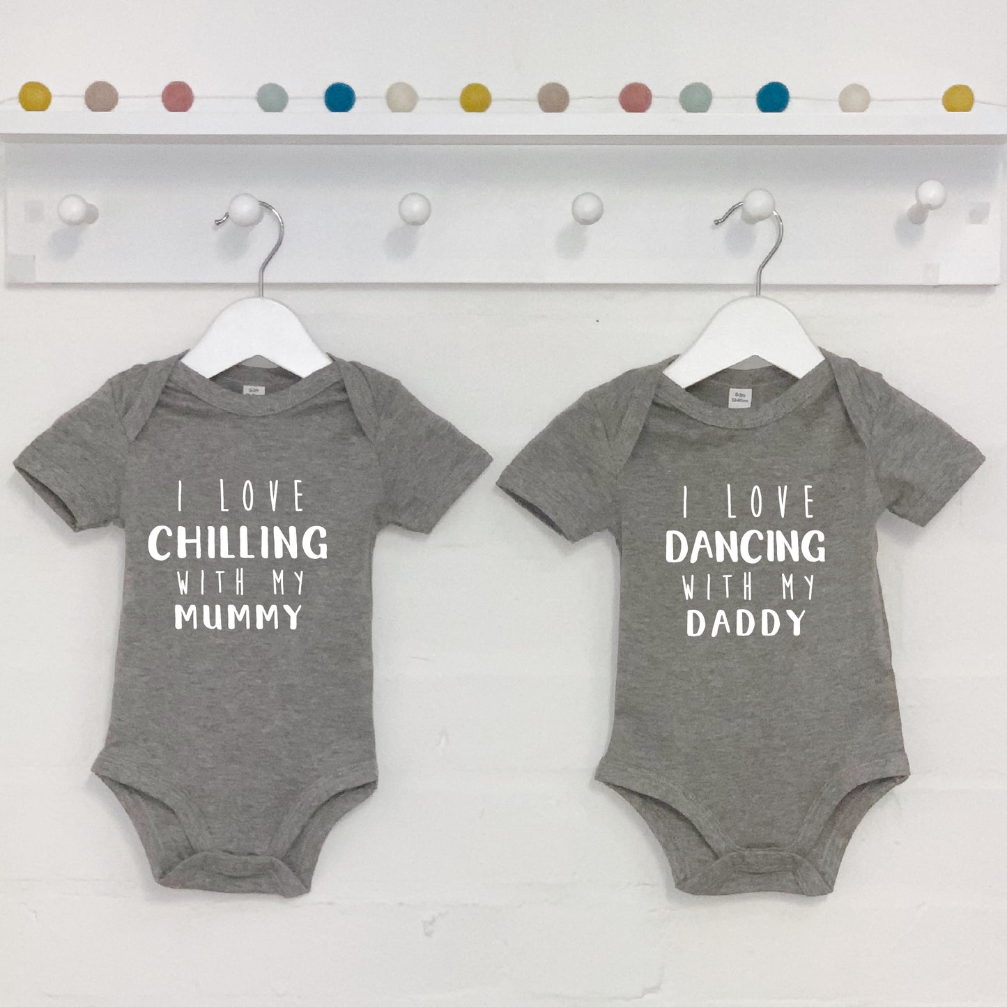 I Love …With My Mummy And Daddy Personalised Babygrows - Lovetree Design