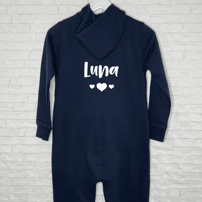 Kids Personalised Onesie With Hearts