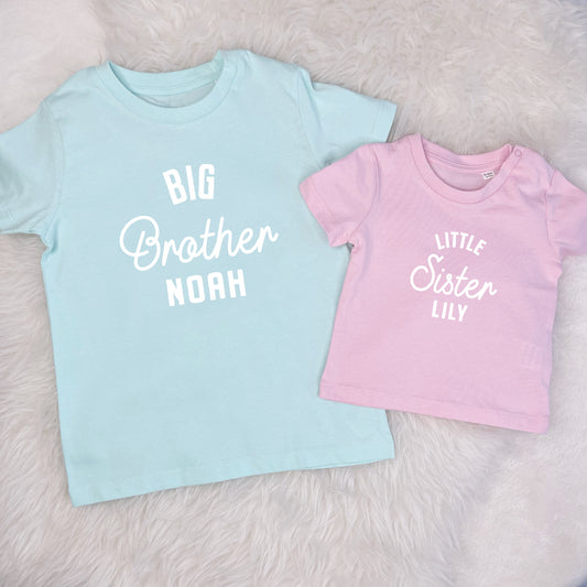 Brother Sister Matching Personalised matching T Shirt Set