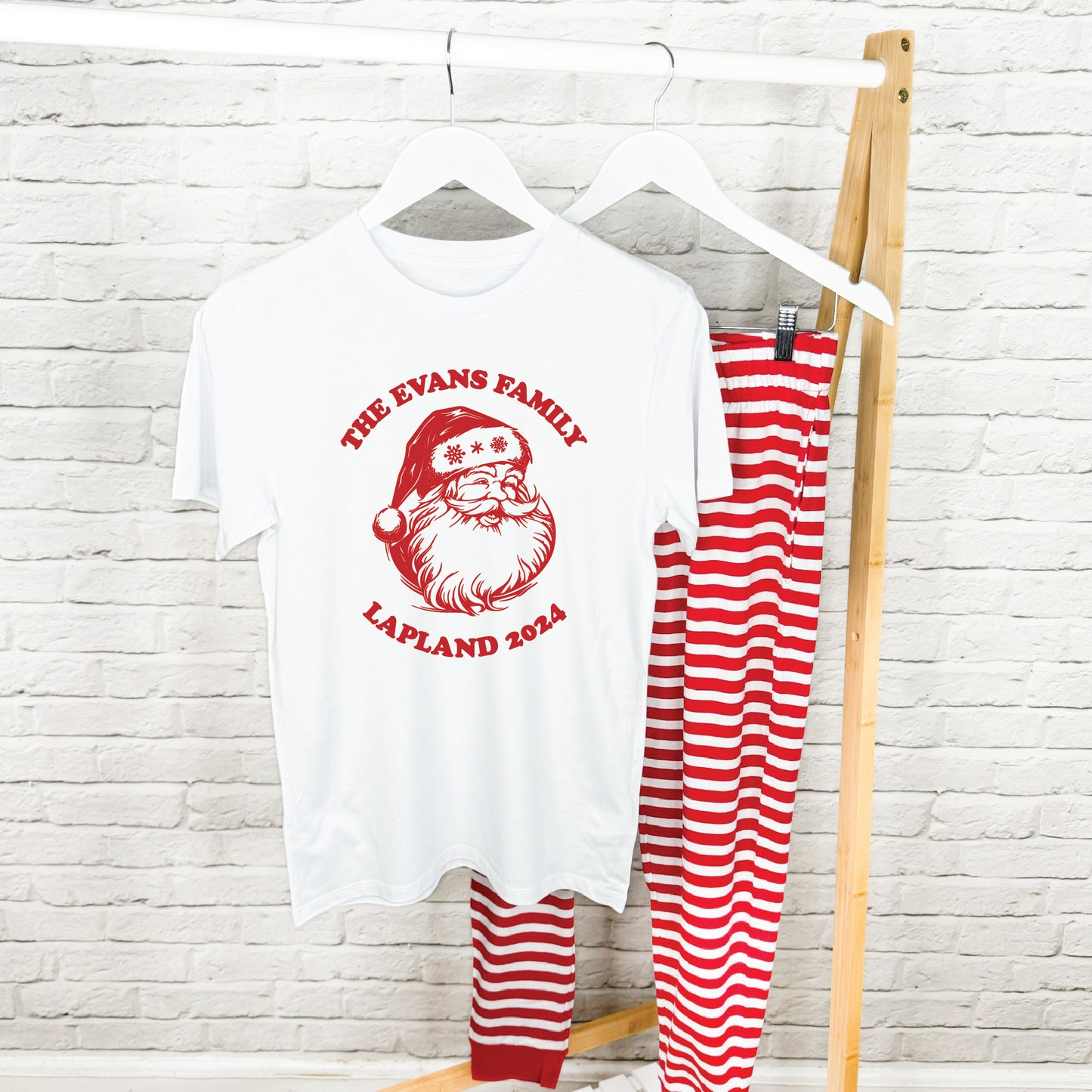 Adult Happy Holidays Santa Personalised Matching Christmas Pyjamas