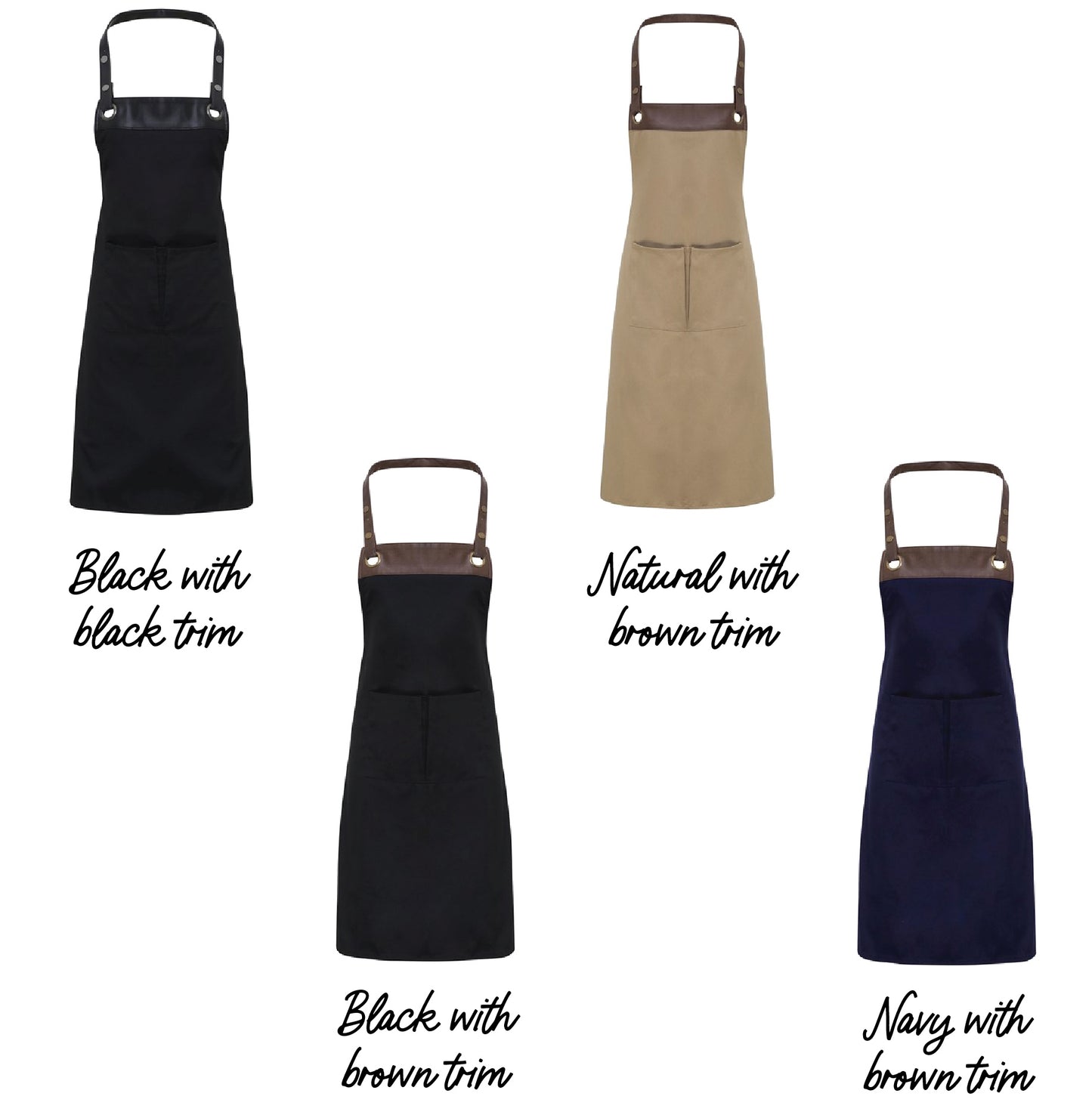 Personalised Artisan Apron With Faux Leather Detail