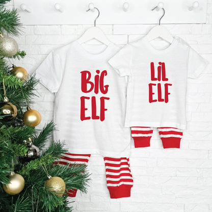 Big Elf Lil Elf Festive Sibling Matching Pyjamas