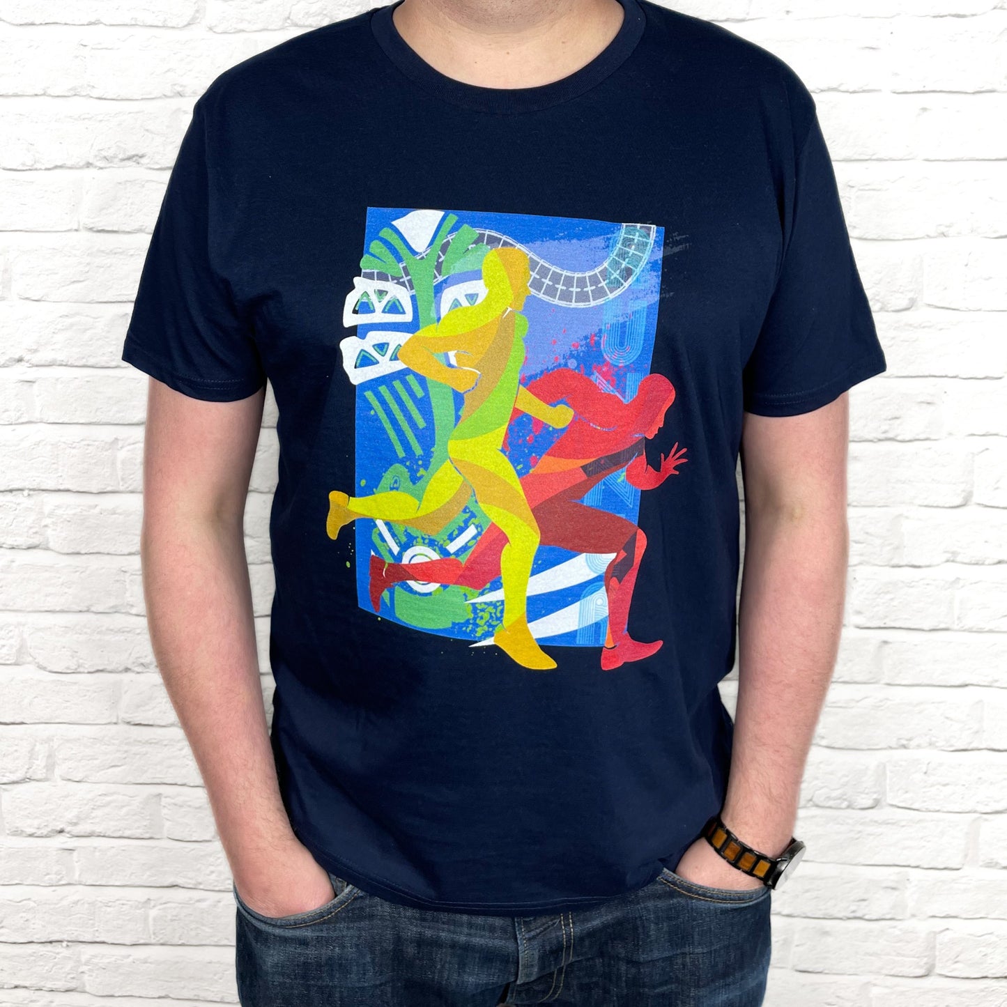 Collage Running T Shirt