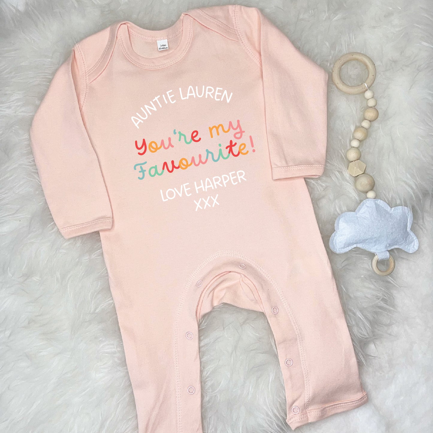 Auntie/Uncle Is My Favourite Personalised Bright Babygrow