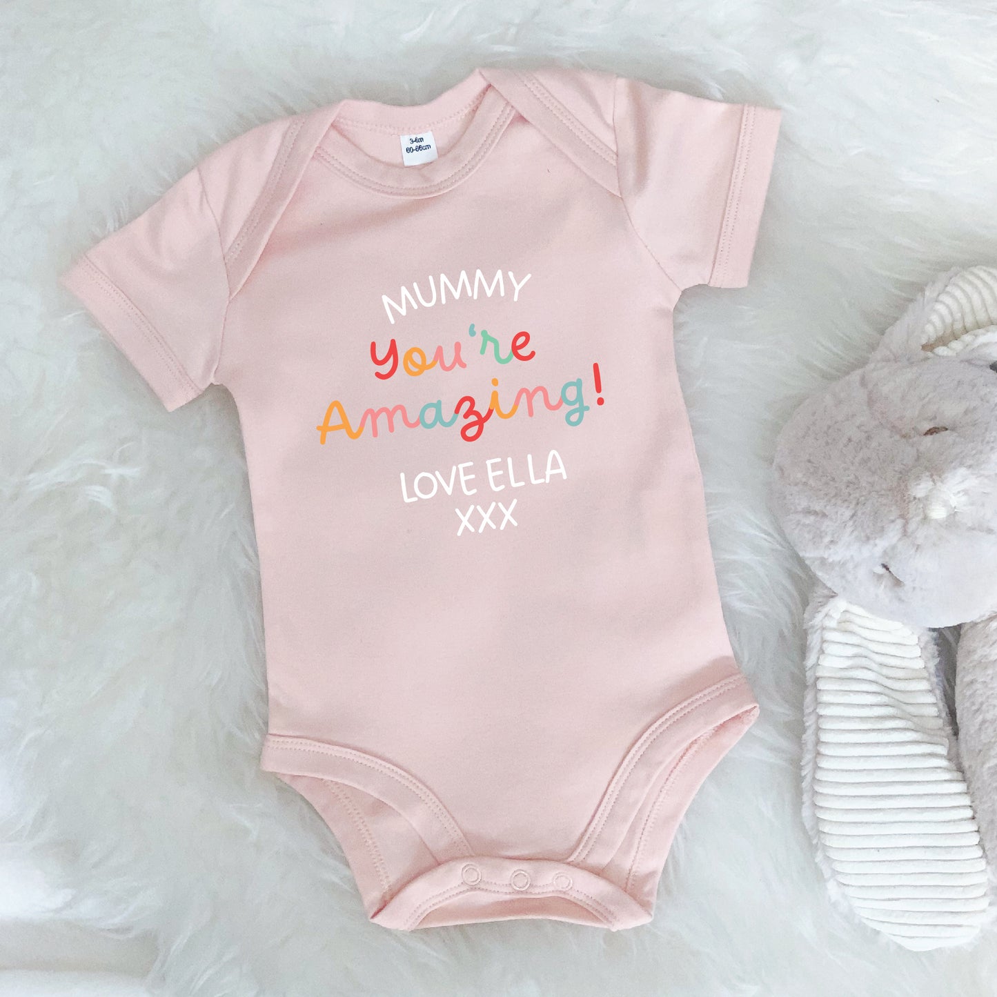 Mummy You're Amazing Personalised Bright Babygrow