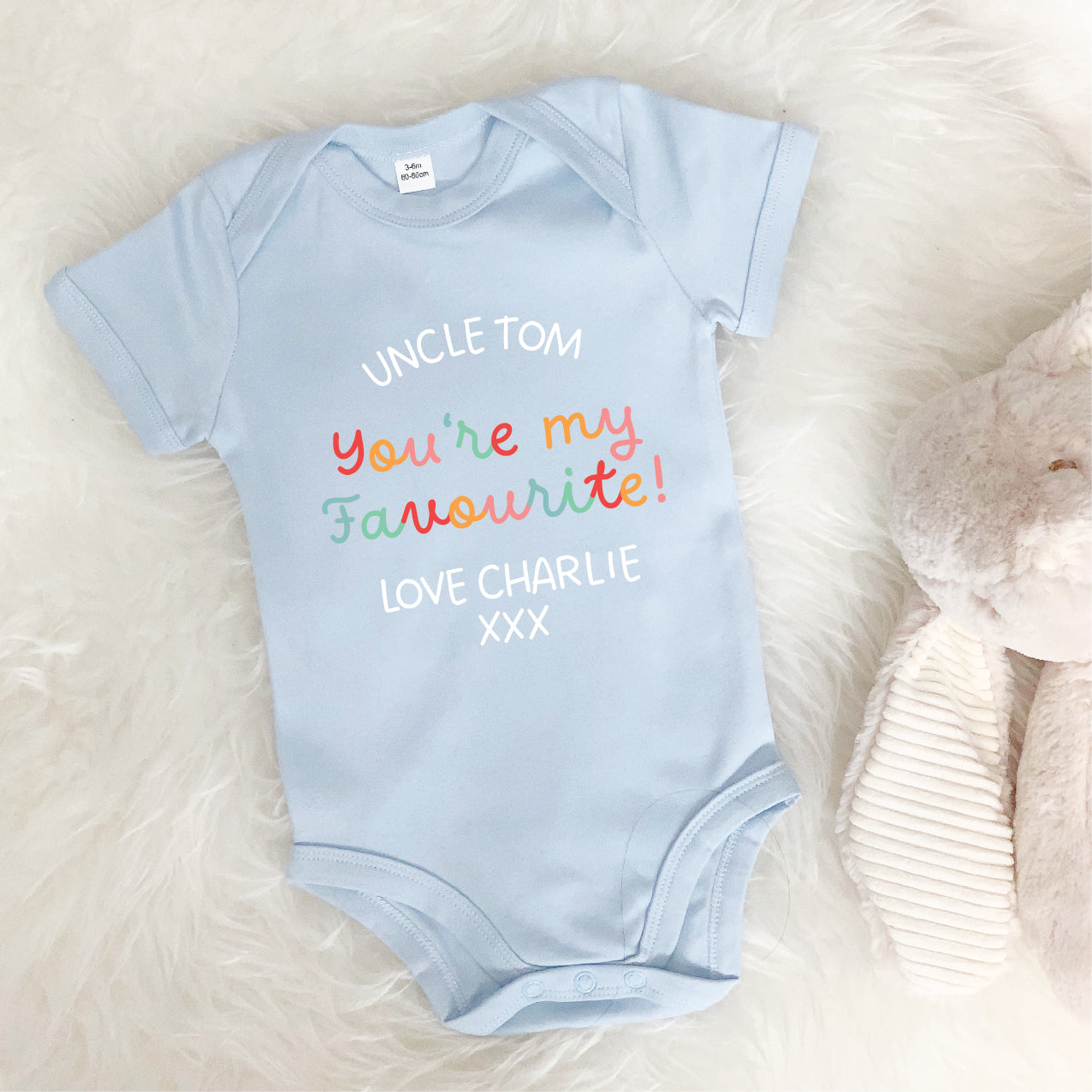 Auntie/Uncle Is My Favourite Personalised Bright Babygrow