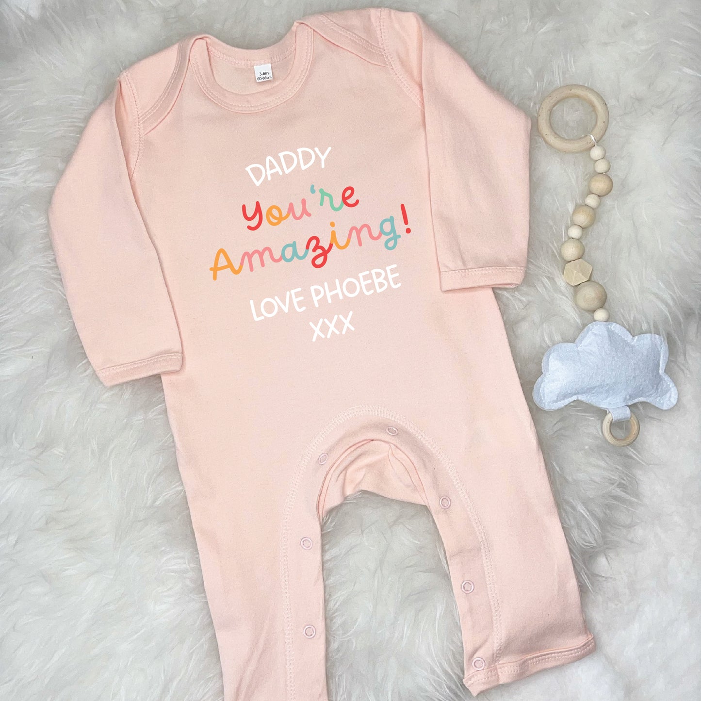 Daddy You're Amazing Personalised Bright Babygrow