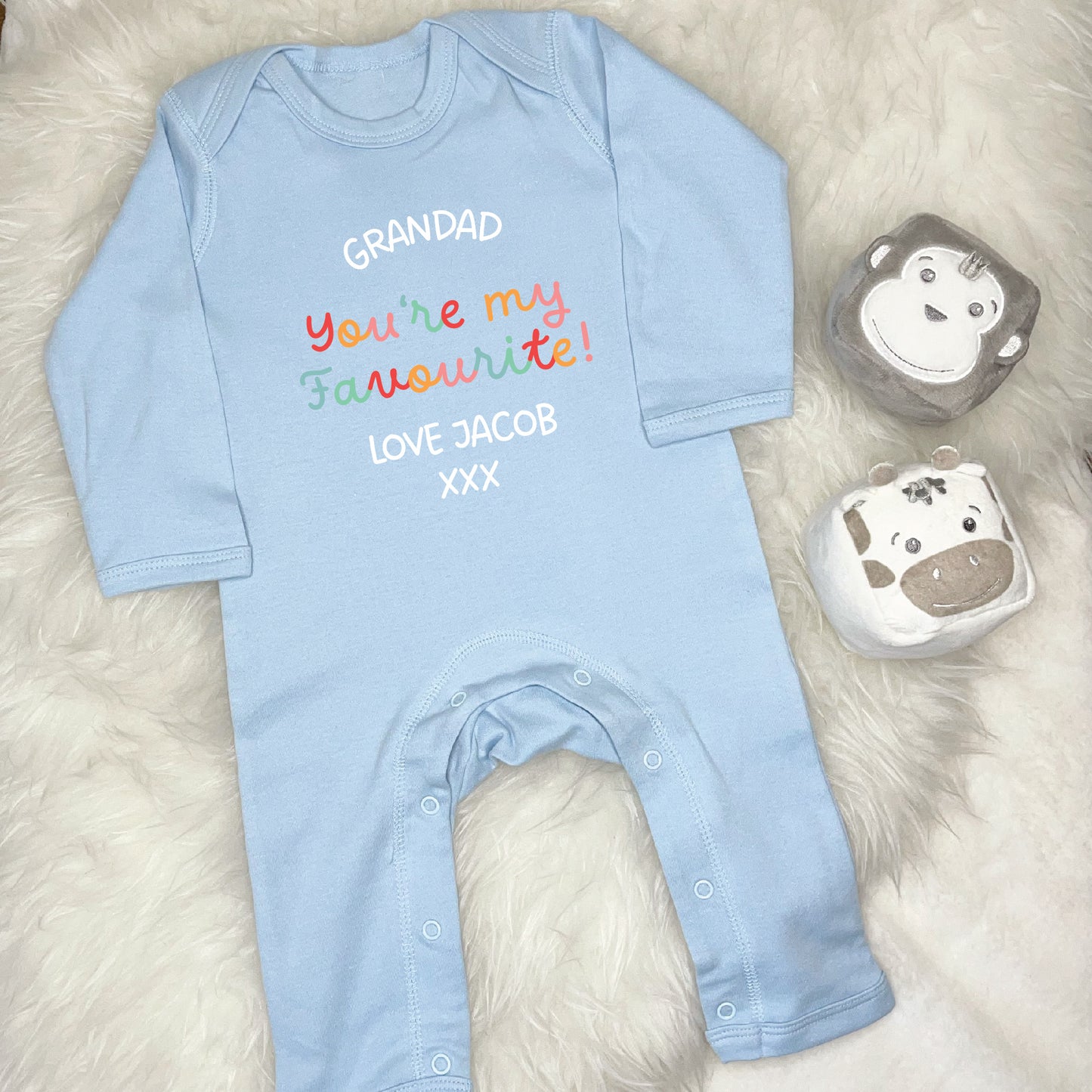 Granny/Grandad Is My Favourite Personalised Bright Babygrow