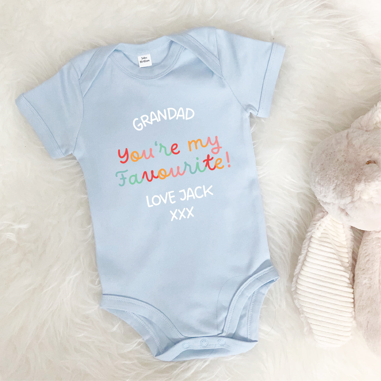 Granny/Grandad Is My Favourite Personalised Bright Babygrow