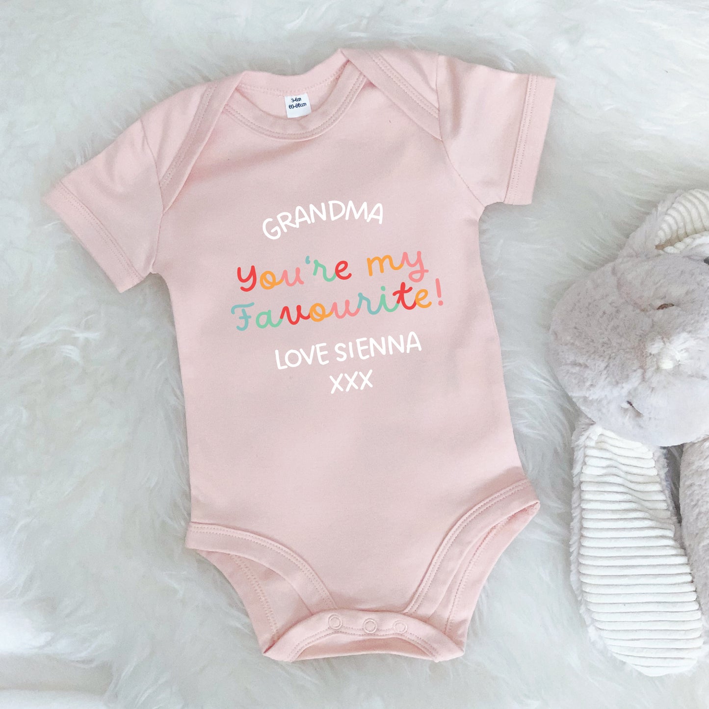 Granny/Grandad Is My Favourite Personalised Bright Babygrow