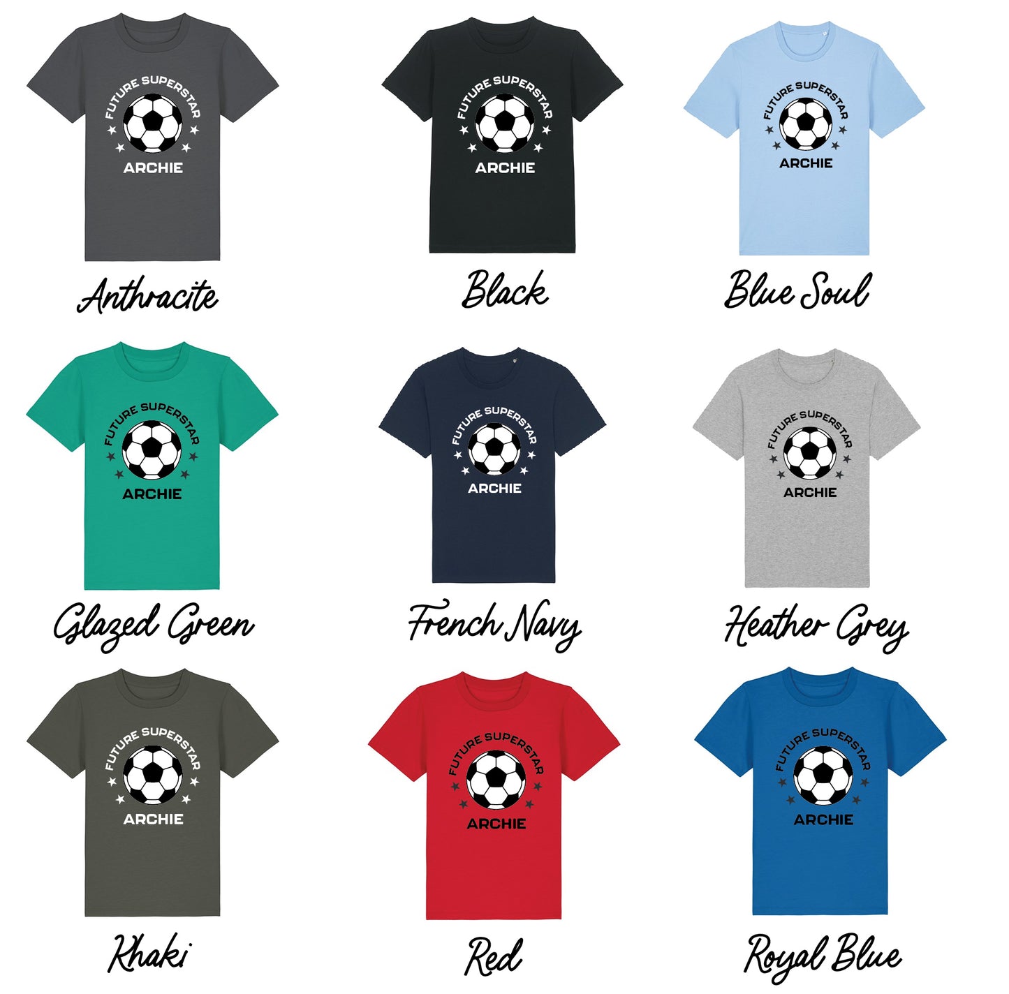 Football Superstar Kid's Personalised Football T Shirt