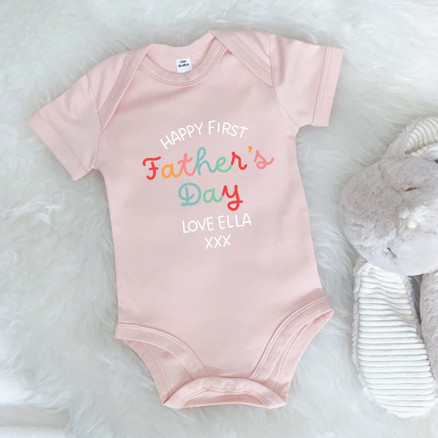 Personalised Happy First Father's Day Bright Babygrow