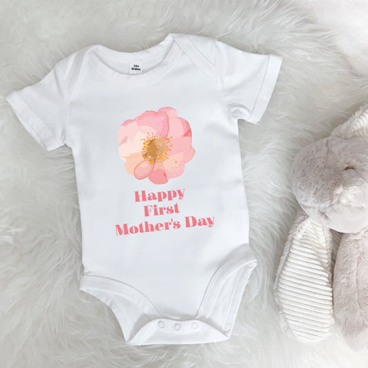 Happy First Mother's Day Rose Babygrow