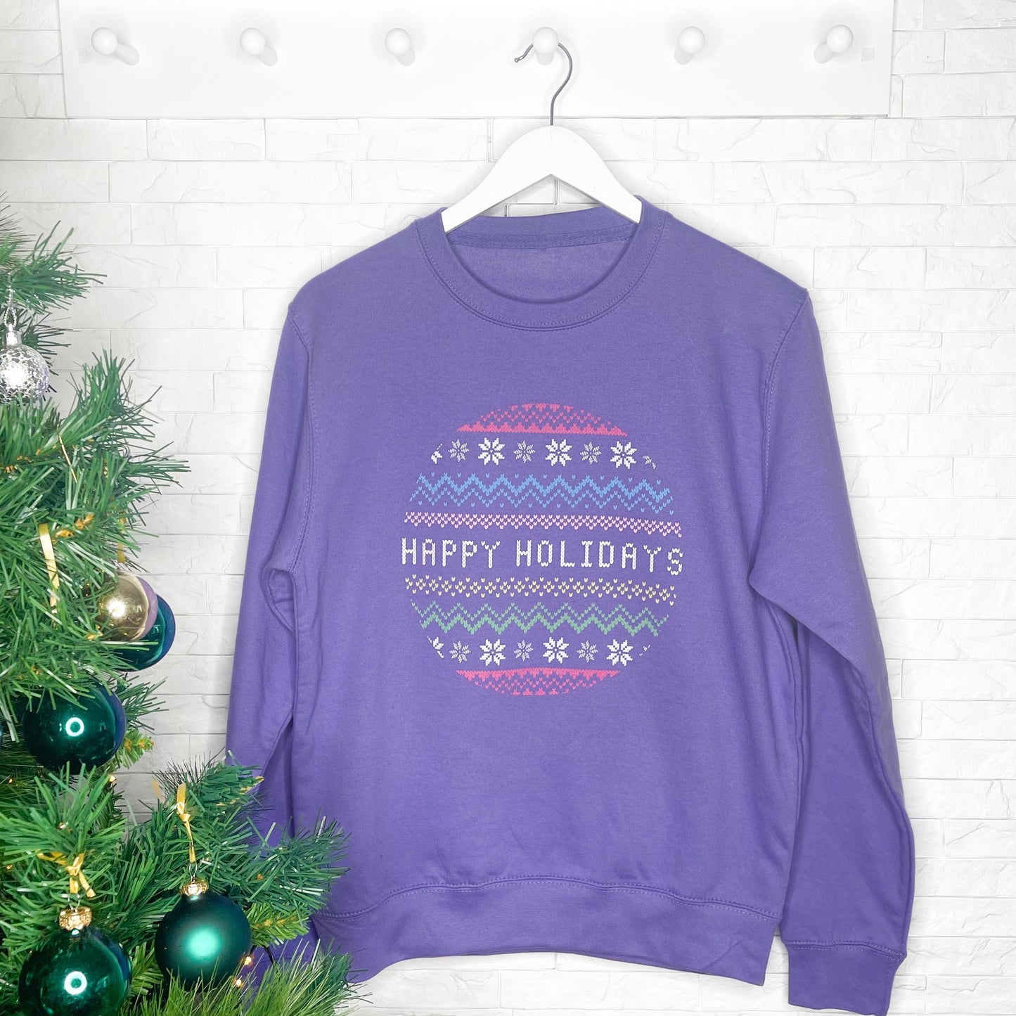 Fair Isle Style Lilac Christmas Jumper