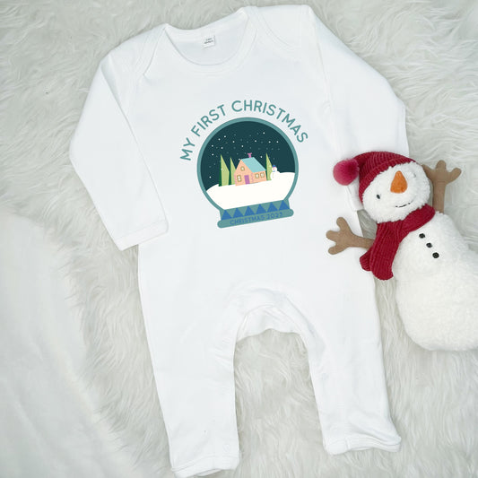 Babies First Christmas Snowglobe Rompersuit