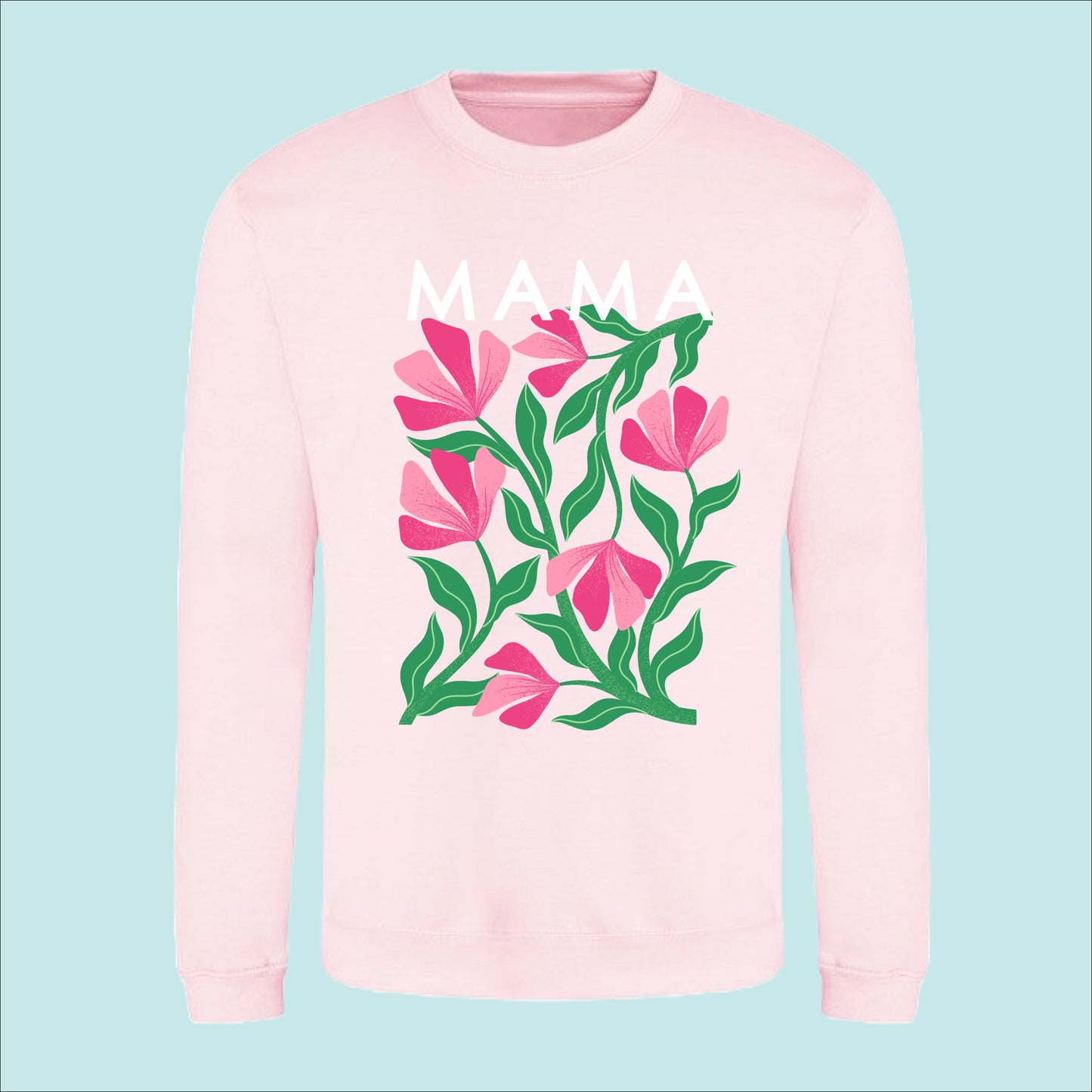 Mother And Child Pink Floral Personalised Sweatshirt Set