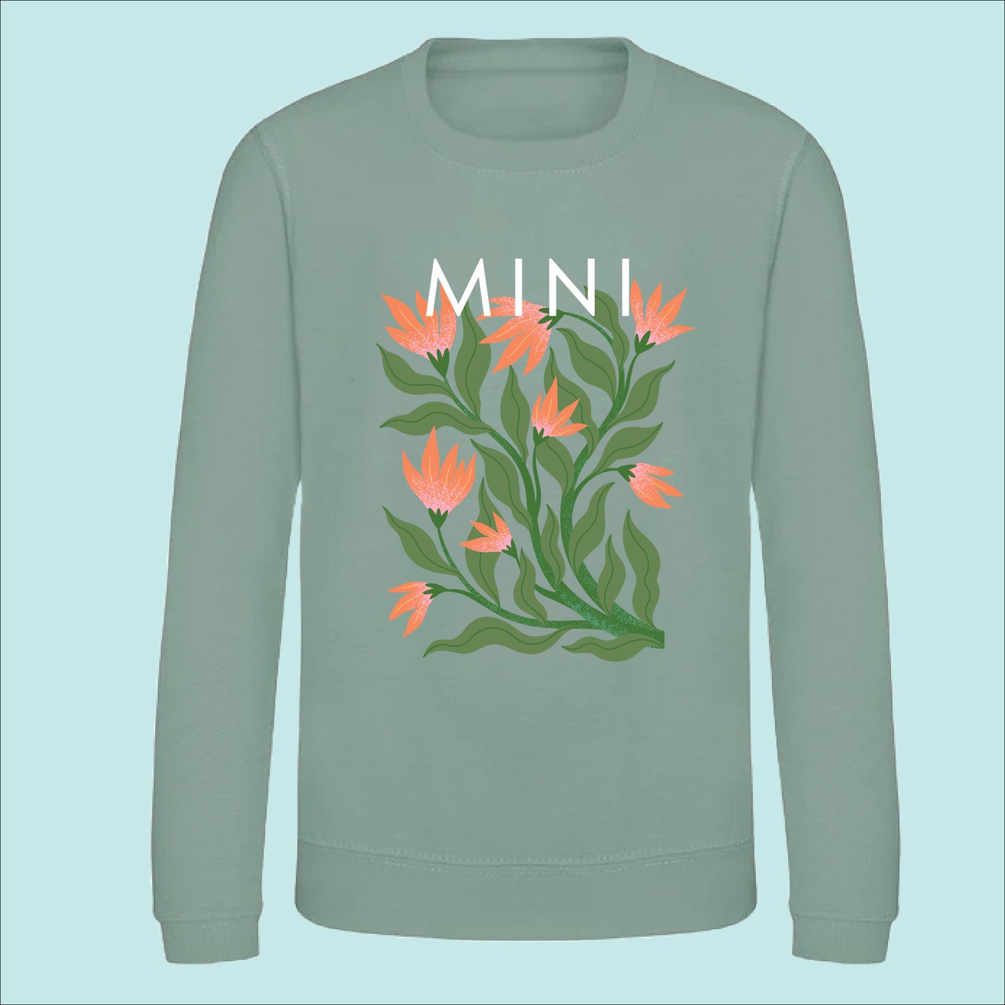 Mother And Child Sage Floral Personalised Sweatshirt Set