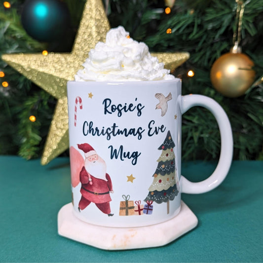 Personalised Winter Scene Christmas Eve Mug