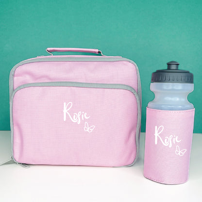 Girls Personalised Butterfly Lunch Box