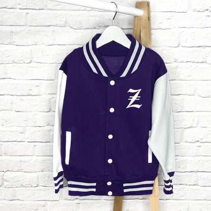 Kids Personalised Varsity Jacket Street Style Initial