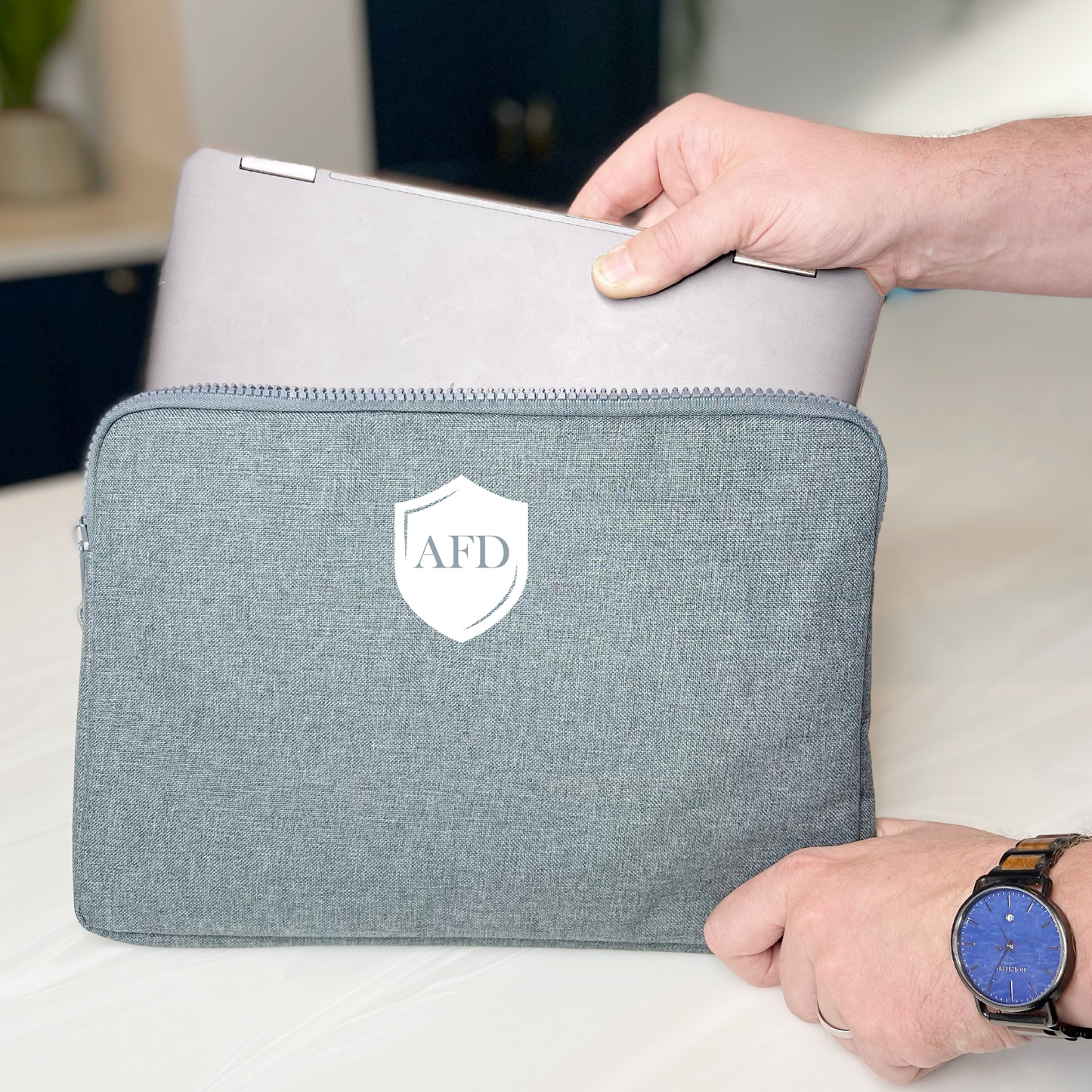 Personalised Laptop Case With Initials In Shield