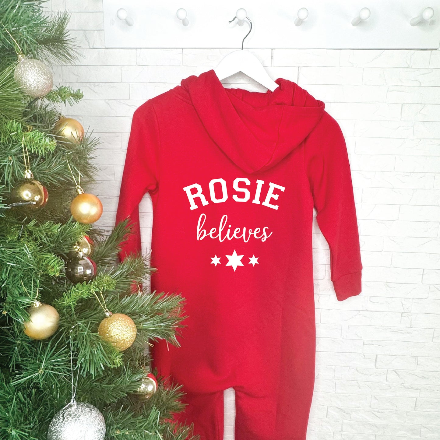 Personalised Believes Kids Christmas Onesie