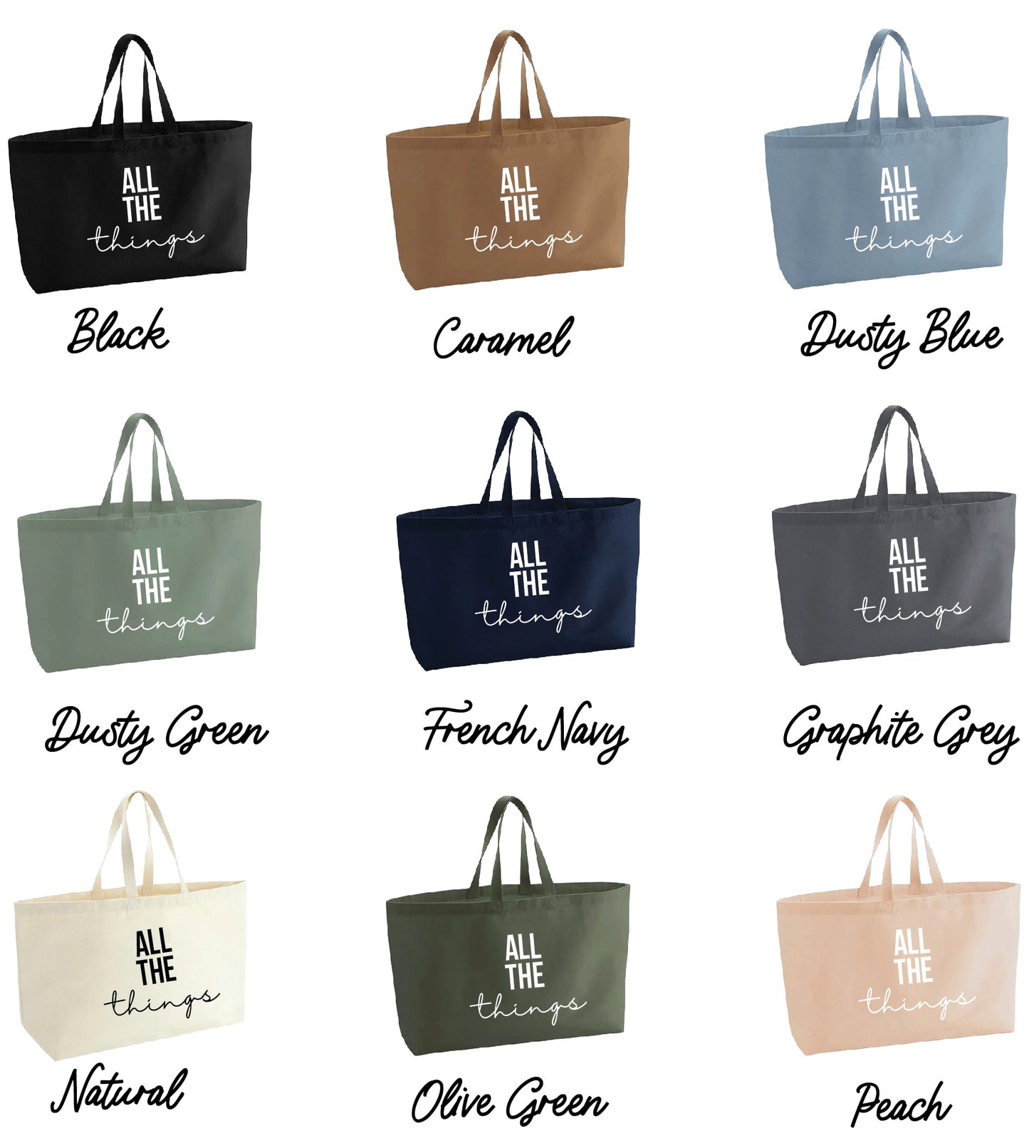 All The Things Premium Canvas Oversized Tote Bag