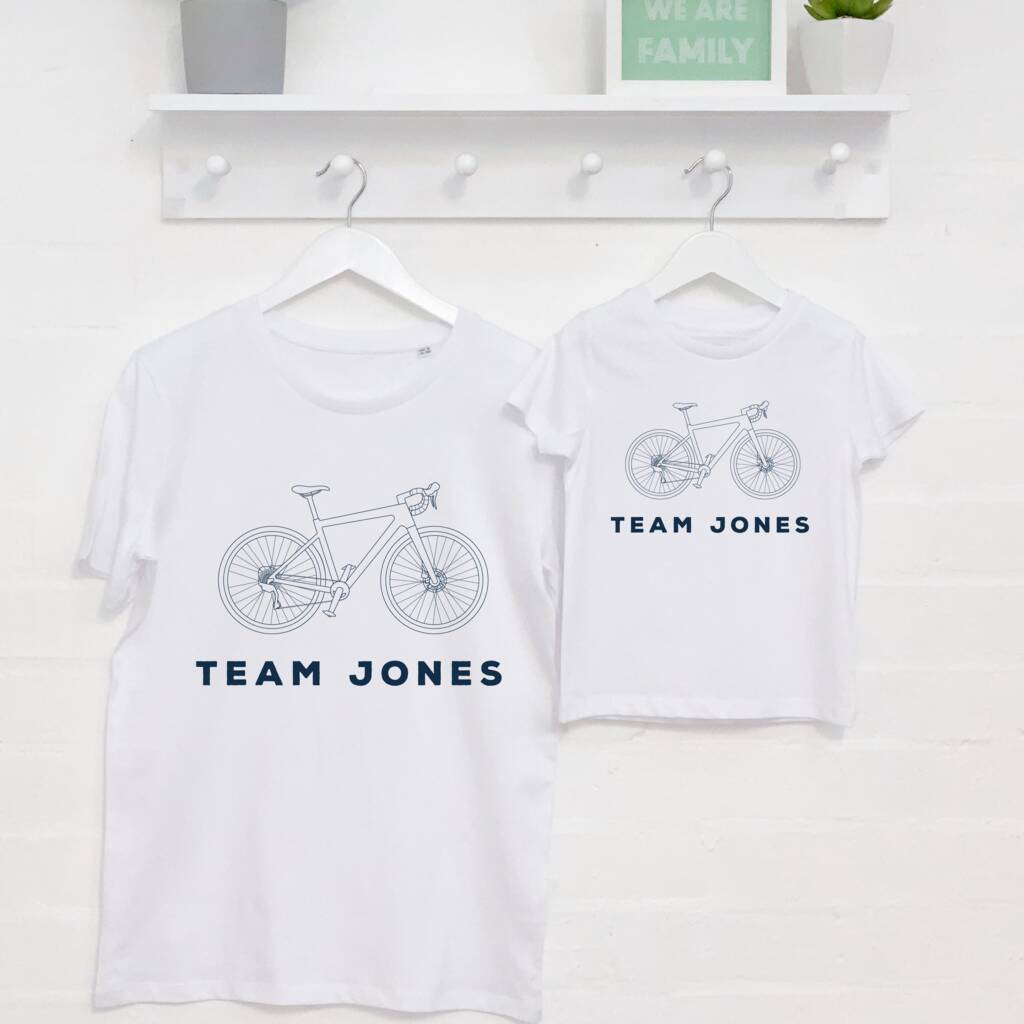 Bike Personalised Father And Child Cycling T Shirts