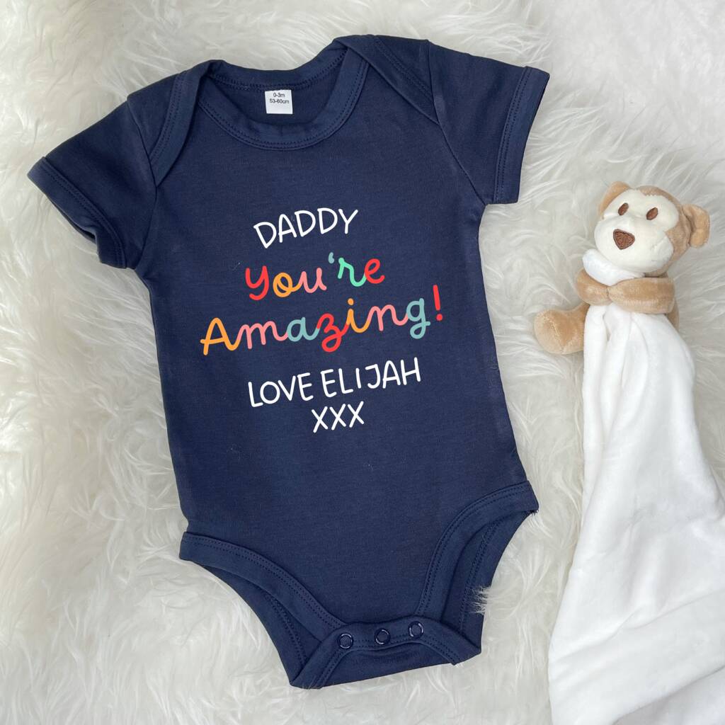 Daddy You're Amazing Personalised Bright Babygrow