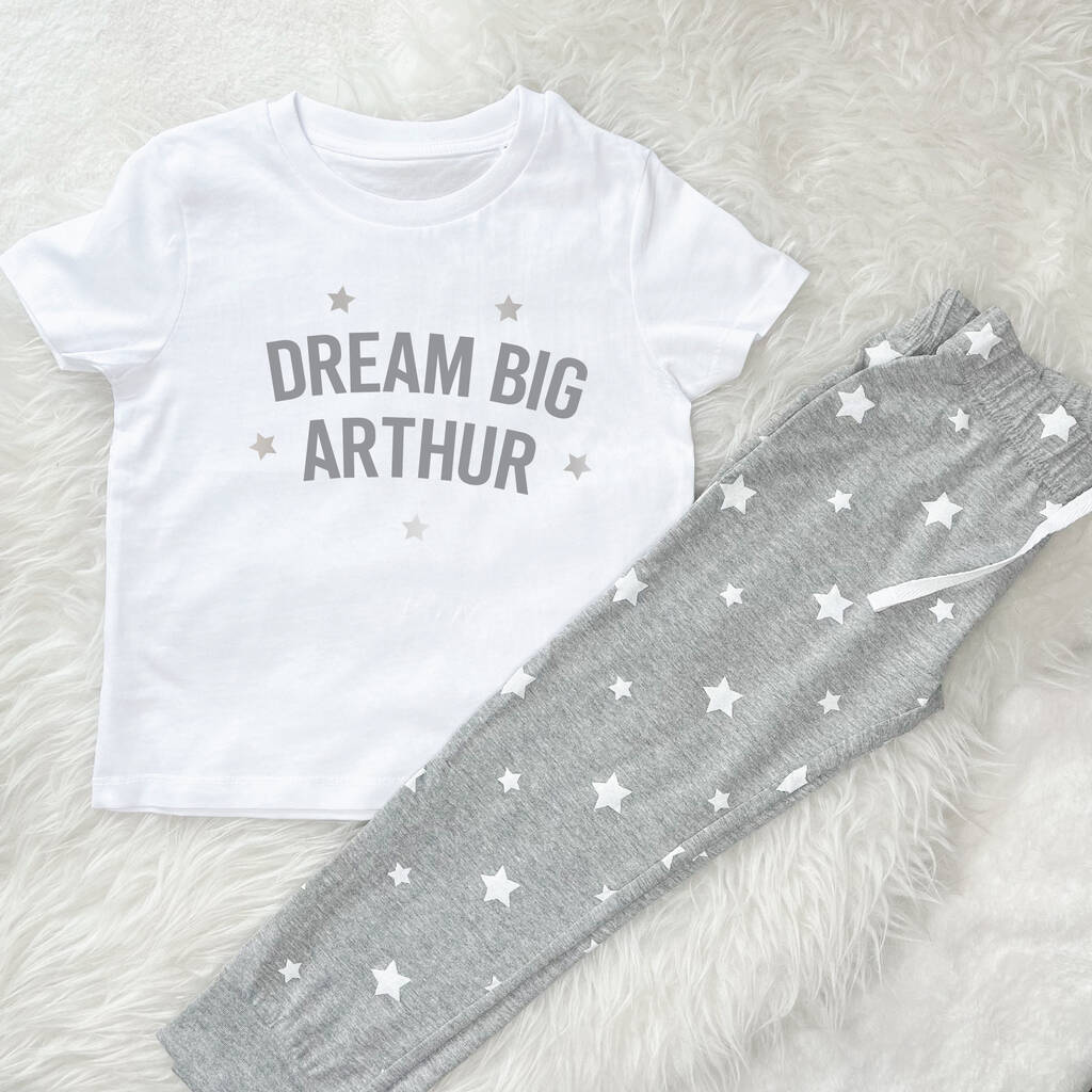 Dream Big Personalised Kids Star Pyjamas