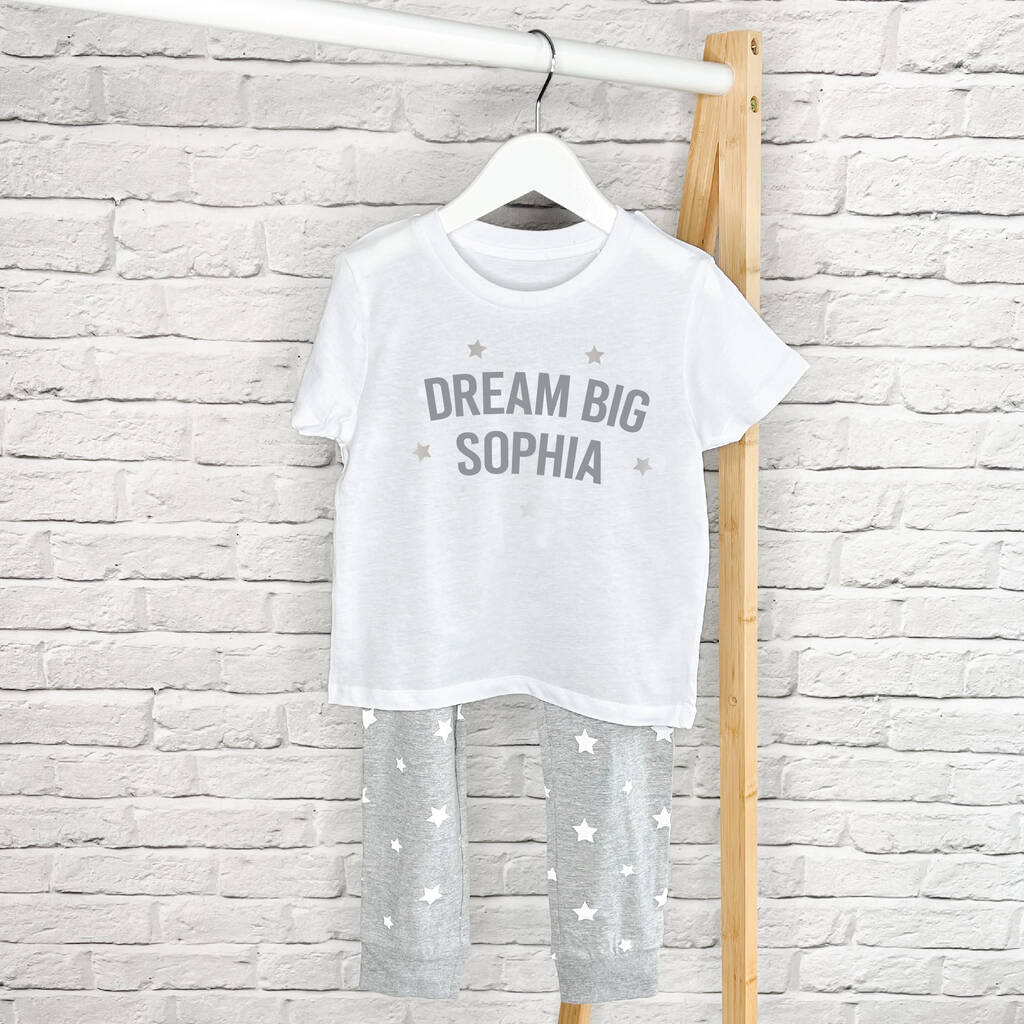 Dream Big Personalised Kids Star Pyjamas