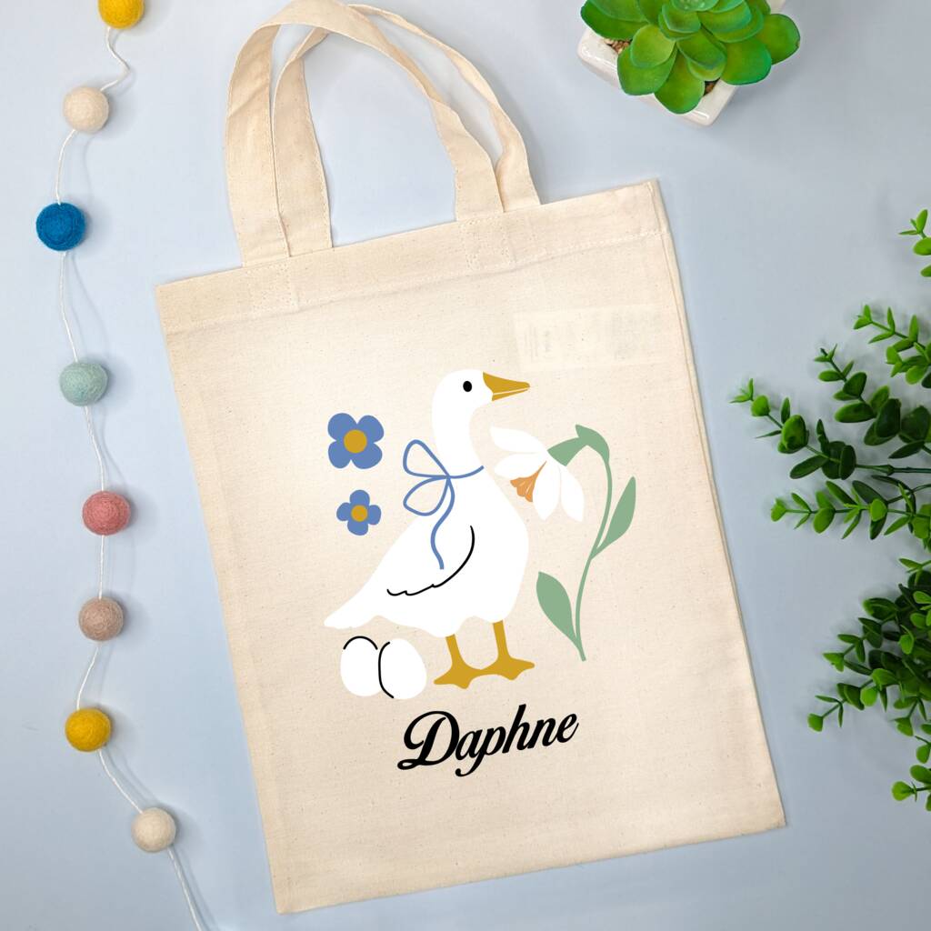 Duck Personalised Easter Egg Hunt Bag