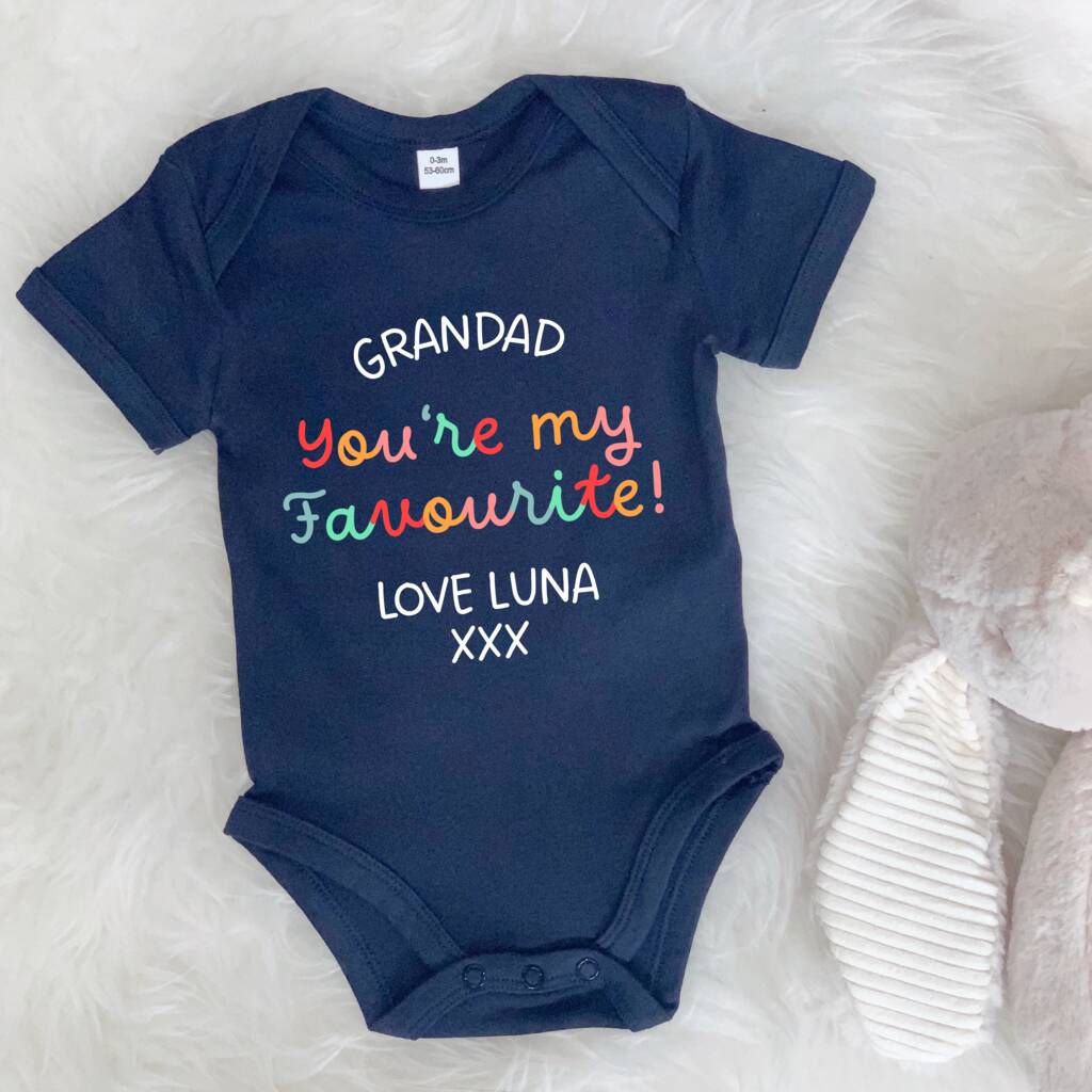 Granny/Grandad Is My Favourite Personalised Bright Babygrow