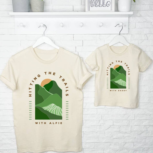 Hitting The Trail Father And Child Walking T Shirts