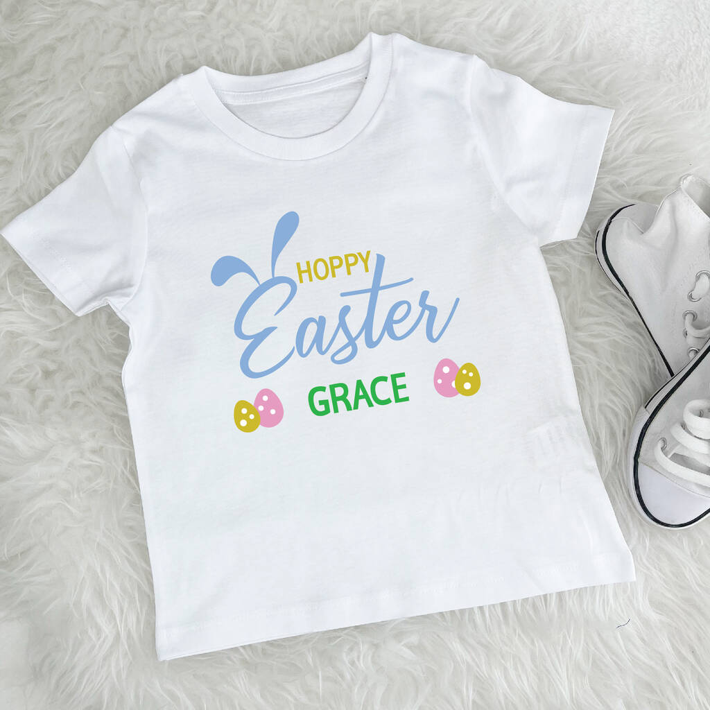 Hoppy Easter Personalised Kids T Shirt