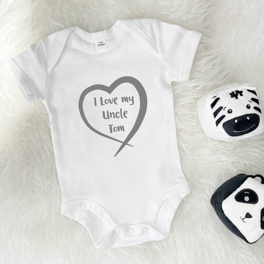 I Love My Uncle Personalised Heart Babygrow