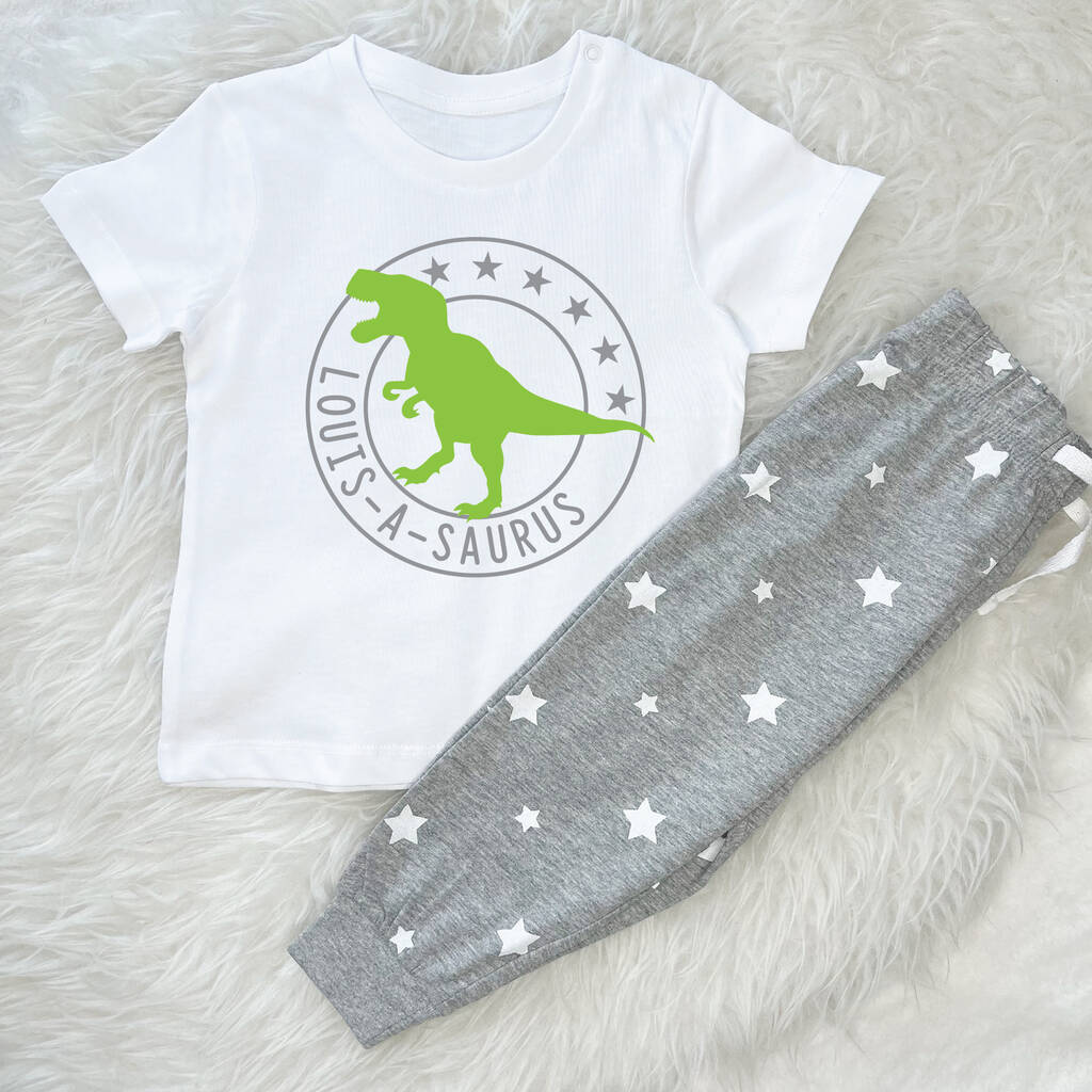 Kids Personalised Dinosaur Pyjamas