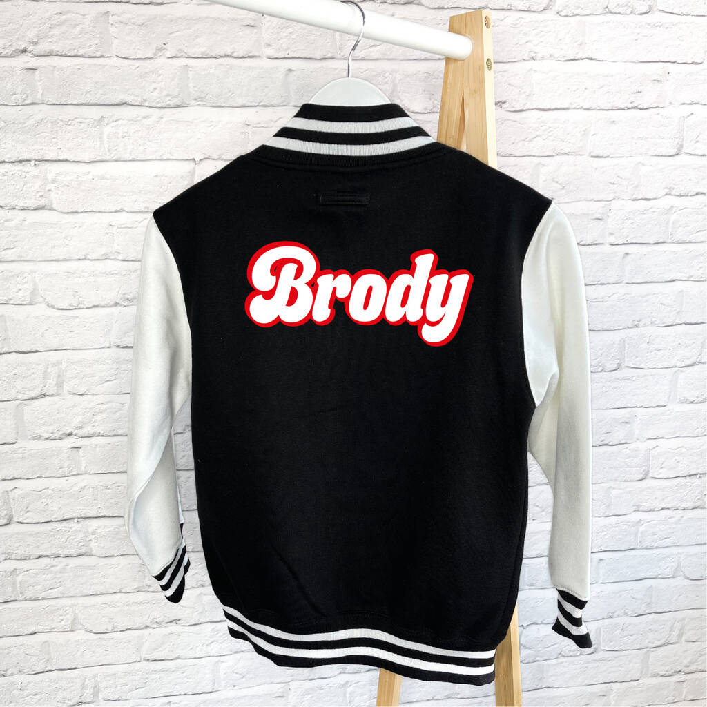 Kids Personalised Varsity Jacket College Style