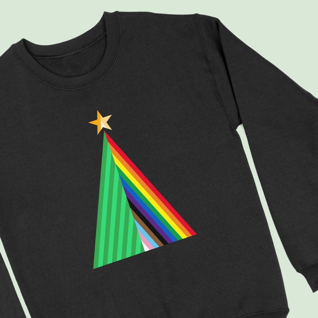 Lgbt+ Gay Rainbow Christmas Tree Jumper